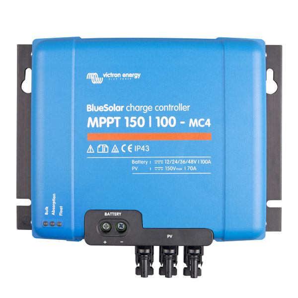 El regulador de carga Blue Solar 150/100 es el regulador que más amperaje de carga a baterías permite de entre todos los modelos actualmente existentes en Victron, 100 amperios.