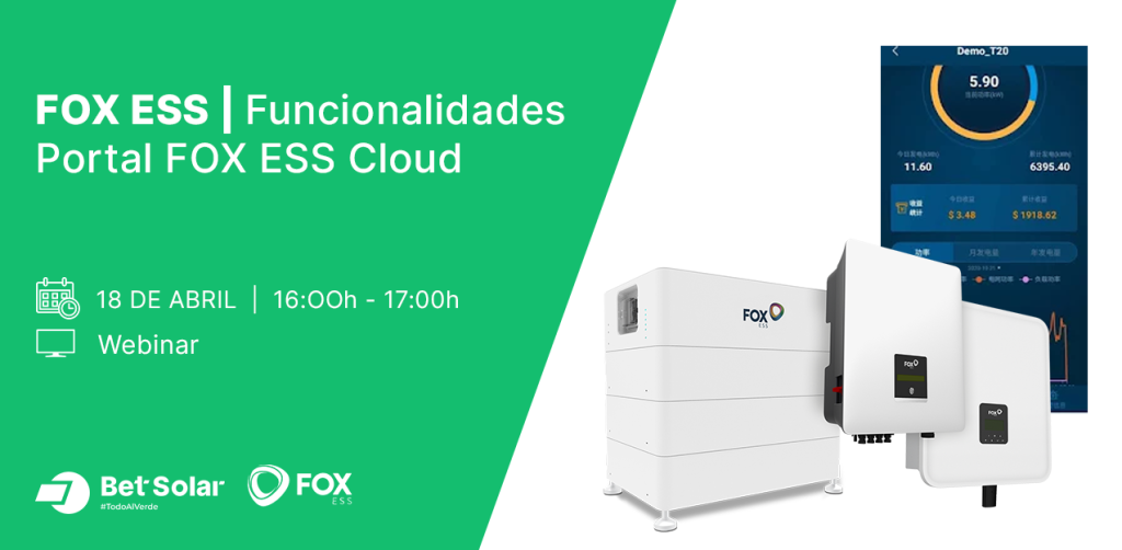 Fox ESS Funcionalidades Portal FOX ESS Cloud BetSolar Distribuidor de material fotovoltaico